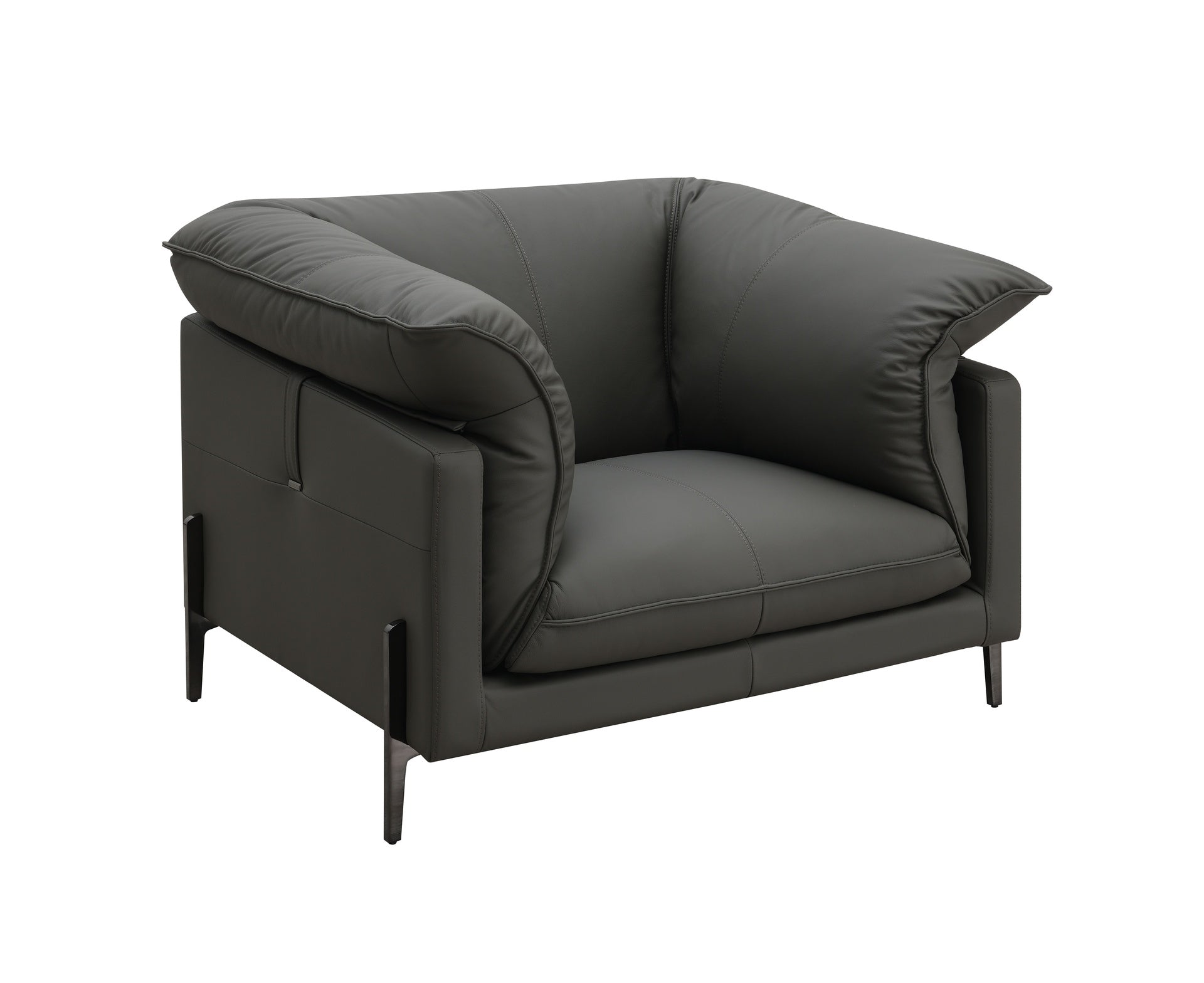 Tadi Black Top Grain Leather Chair