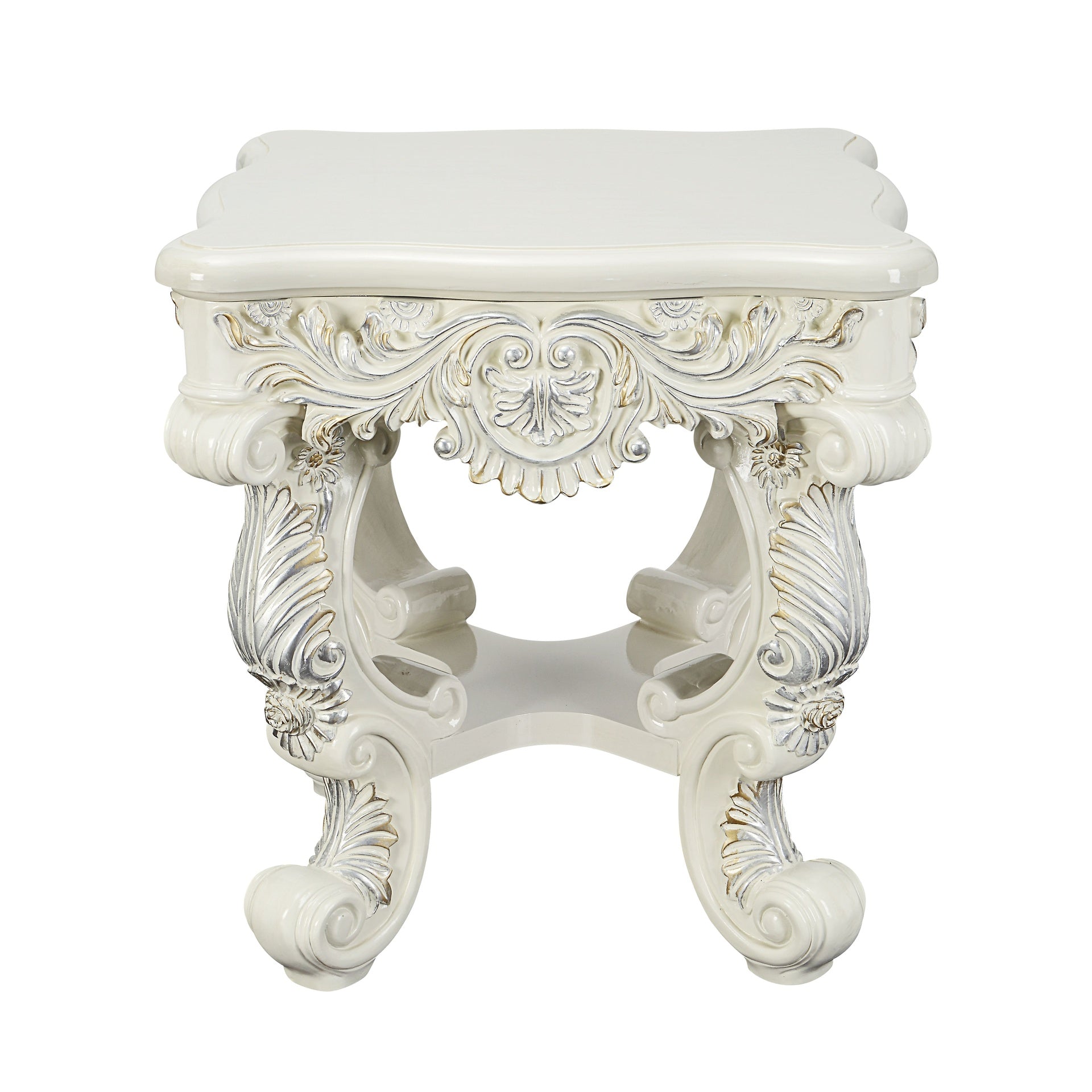 Adara Antique White Finish End Table