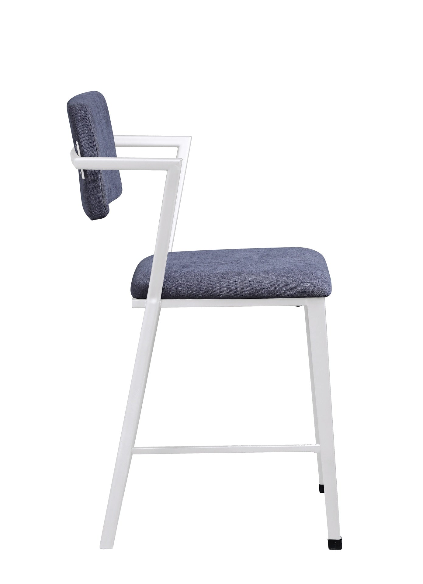 Cargo Gray Fabric & White Finish Counter Height Chair (Set of 2)