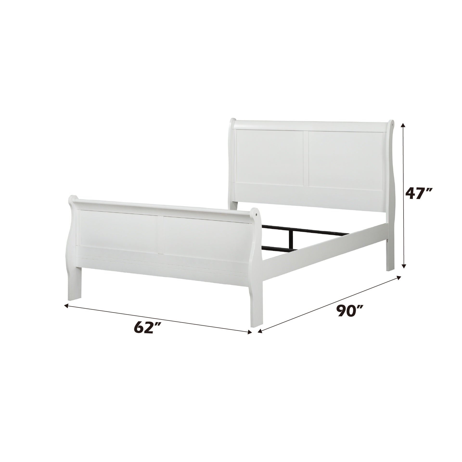 Louis Philippe White Finish Queen Bed