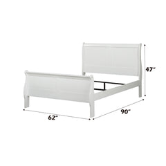 Louis Philippe White Finish Queen Bed