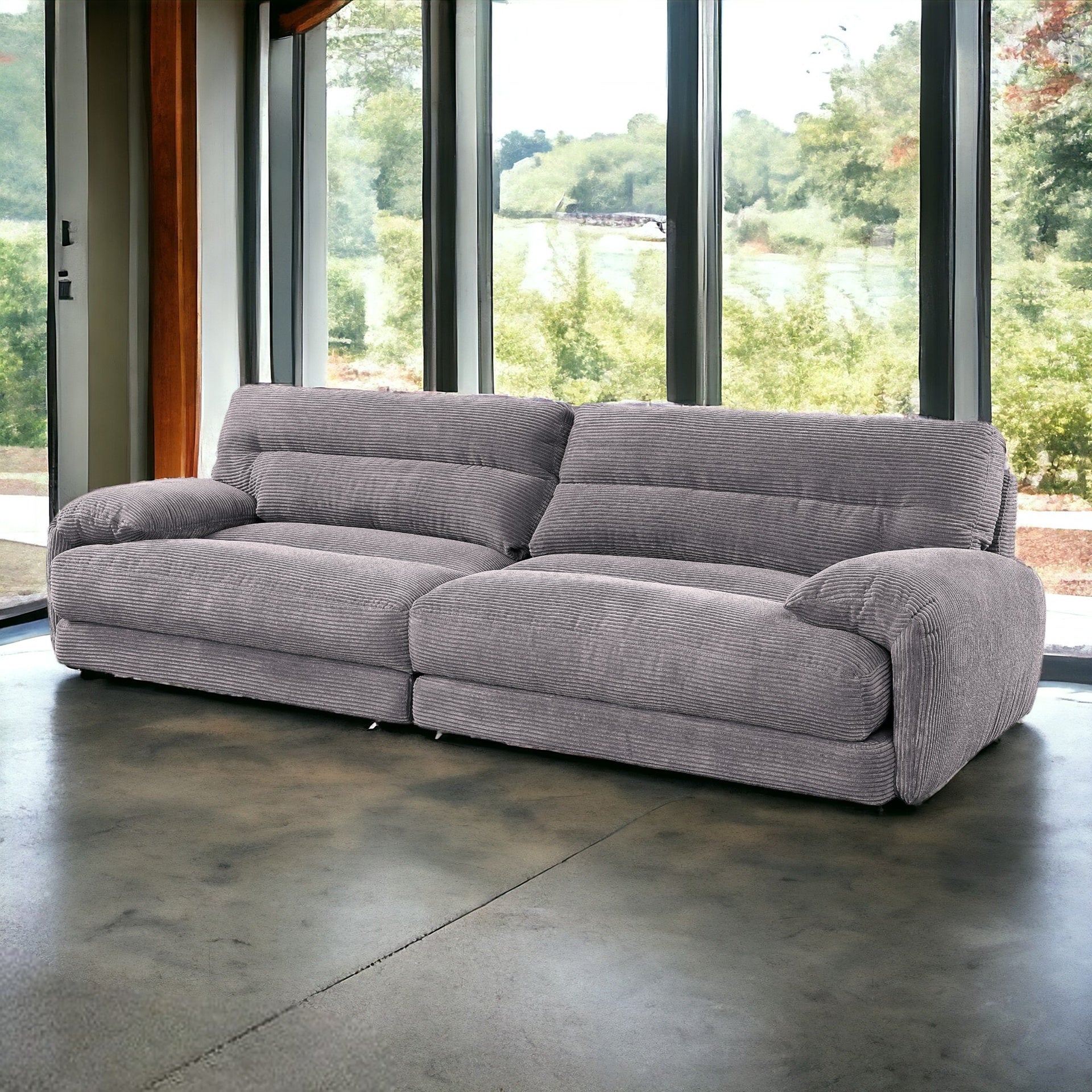Cadenza Gray Corduroy Sofa