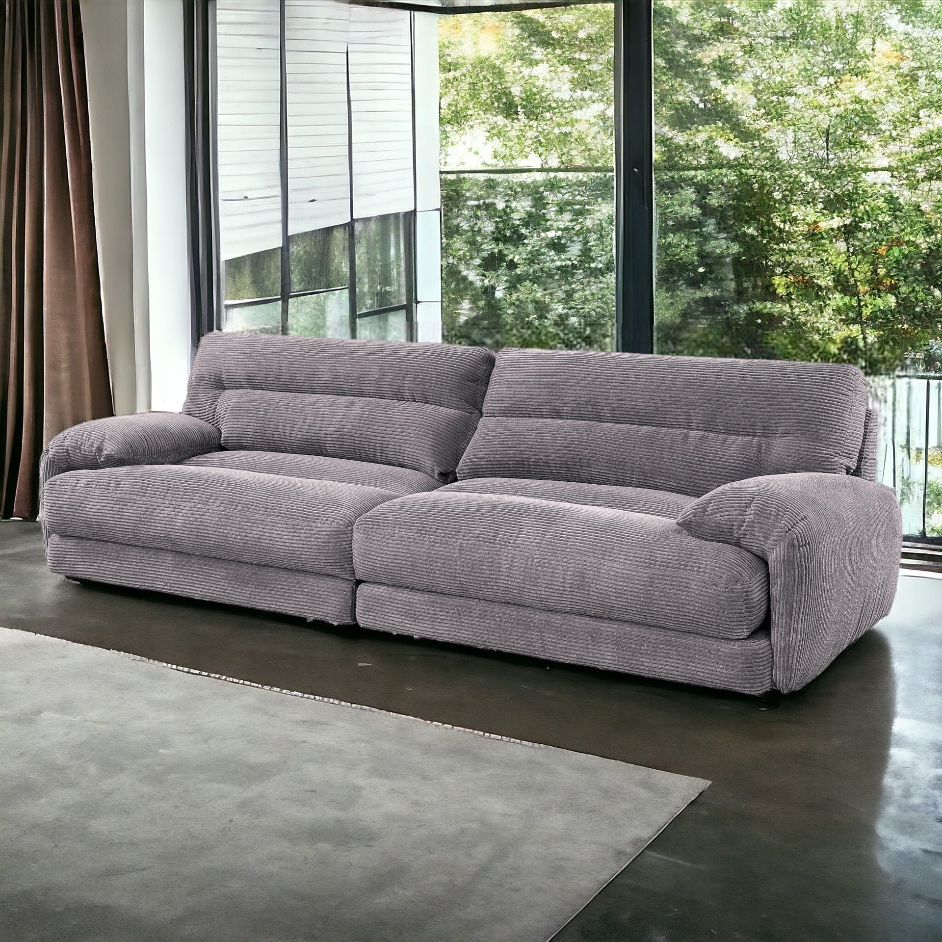 Cadenza Gray Corduroy Sofa
