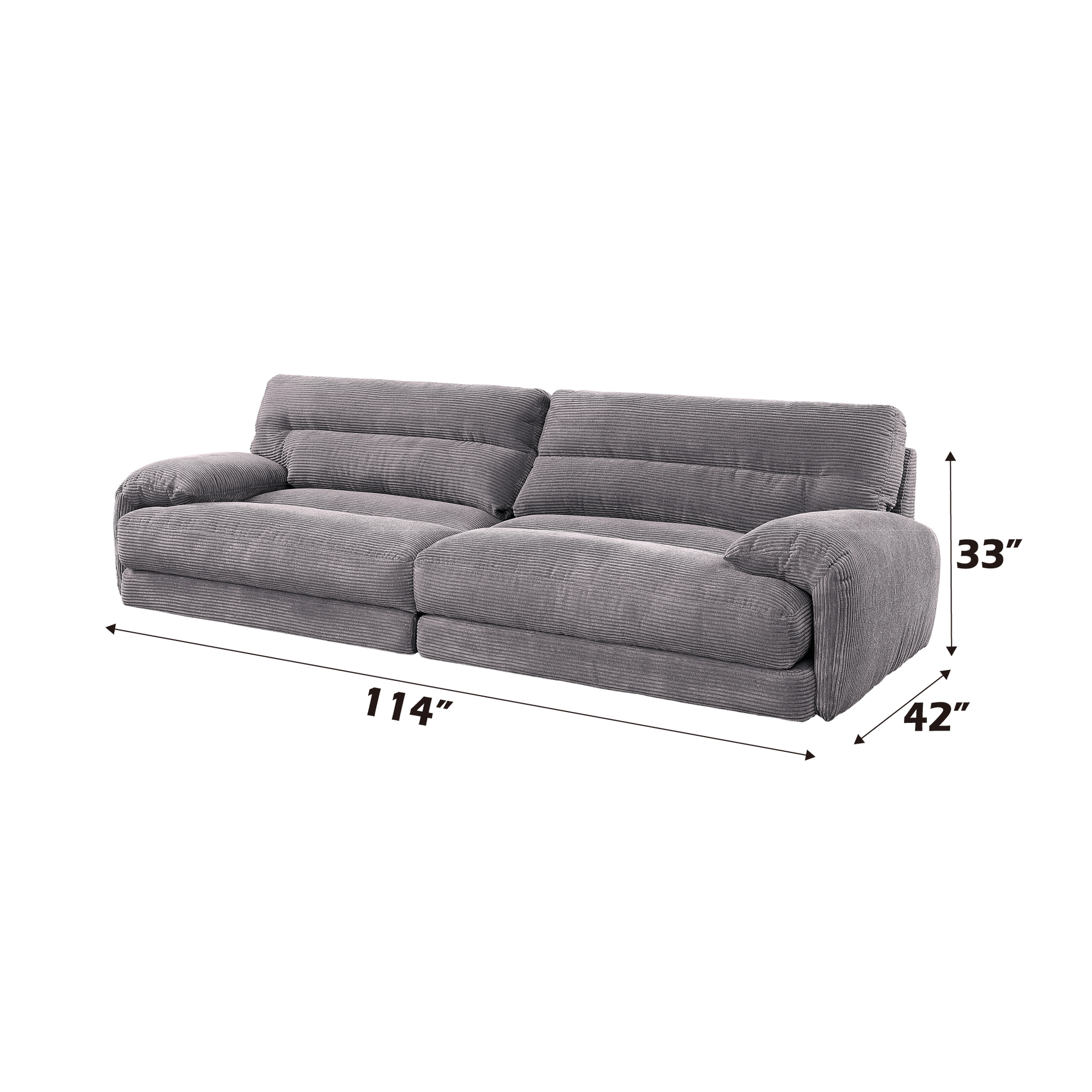 Cadenza Gray Corduroy Sofa