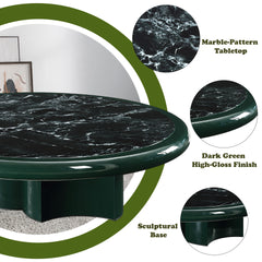 Ronald Marble Pattern Top, Dark Green Coffee Table