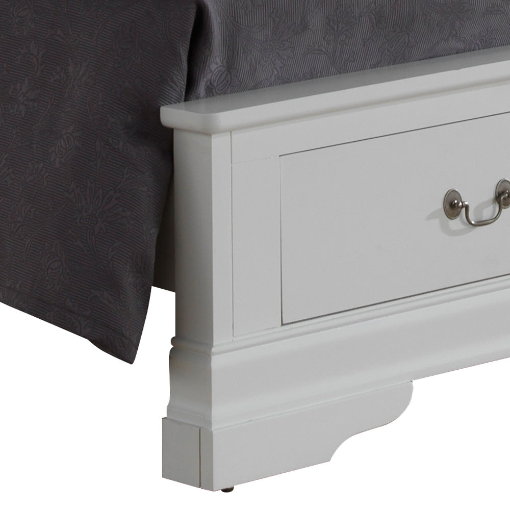 Elegant Full Bed With Storage In White
