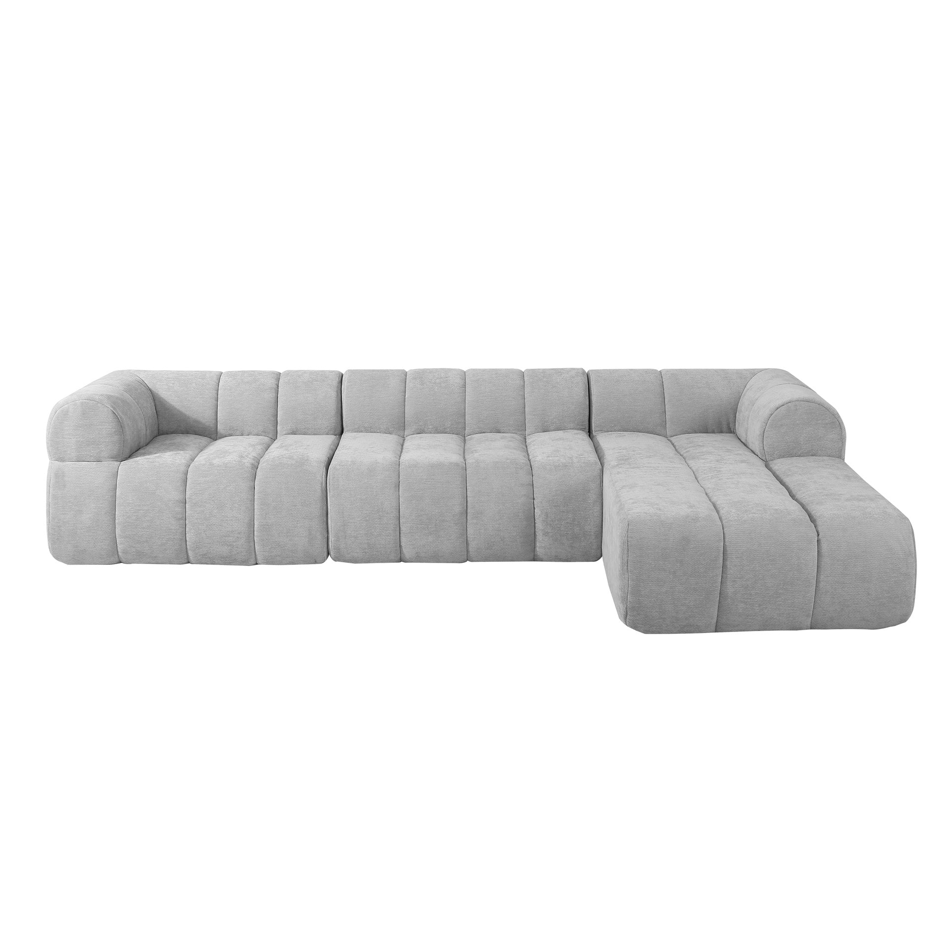 122" Modern L-Shaped Sectional Sofa with High-Density Fully Compressed Sponge and Chaise Lounge, 2-Piece Set, Fully Assembled Right Hand Facing, Perfect for Living Room, Lounge