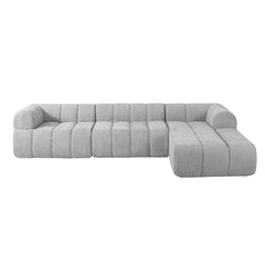 122" Modern L-Shaped Sectional Sofa with High-Density Fully Compressed Sponge and Chaise Lounge, 2-Piece Set, Fully Assembled Right Hand Facing, Perfect for Living Room, Lounge