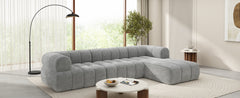 122" Modern L-Shaped Sectional Sofa with High-Density Fully Compressed Sponge and Chaise Lounge, 2-Piece Set, Fully Assembled Right Hand Facing, Perfect for Living Room, Lounge