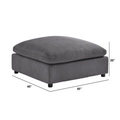 Chelsea Charcoal Corduroy Ottoman