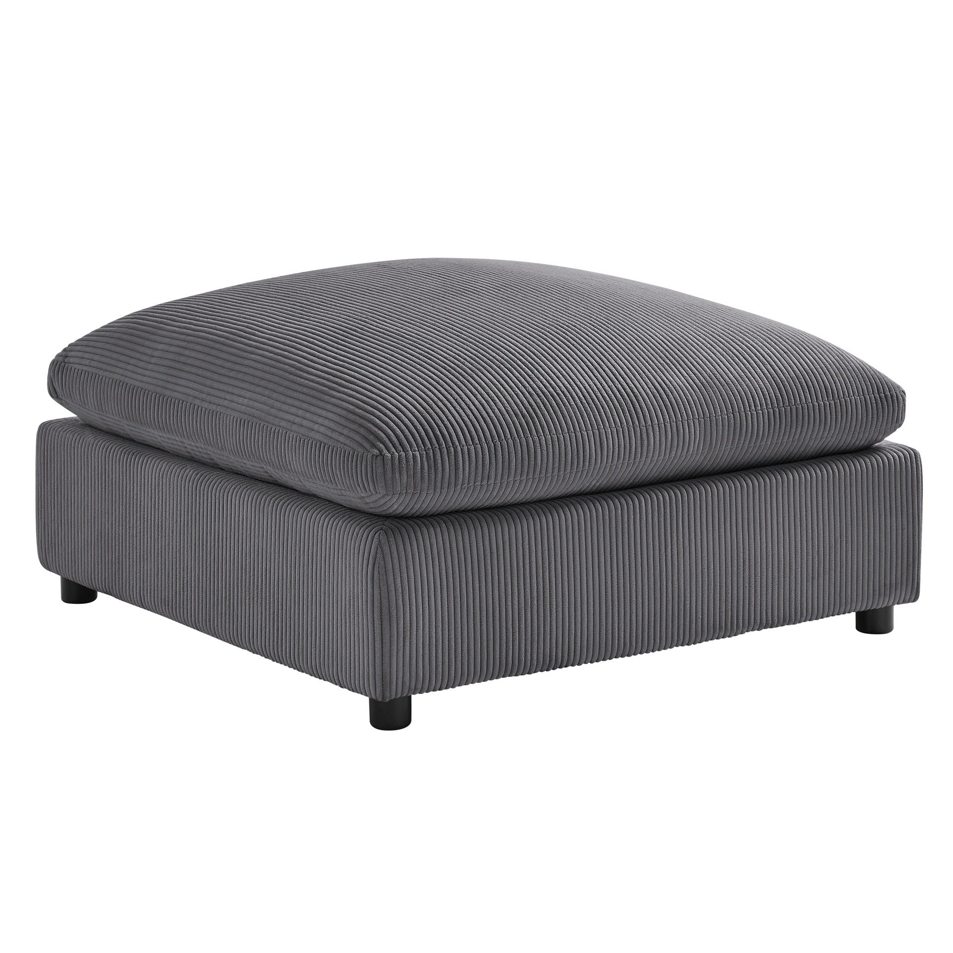 Chelsea Charcoal Corduroy Ottoman