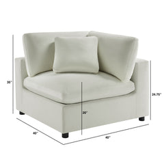 Caylie Corner Wedge Chair - Ivory