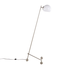 Eileen Contemporary Floor Lamp in Brushed Nickel with White Plastic Shade by LumiSource