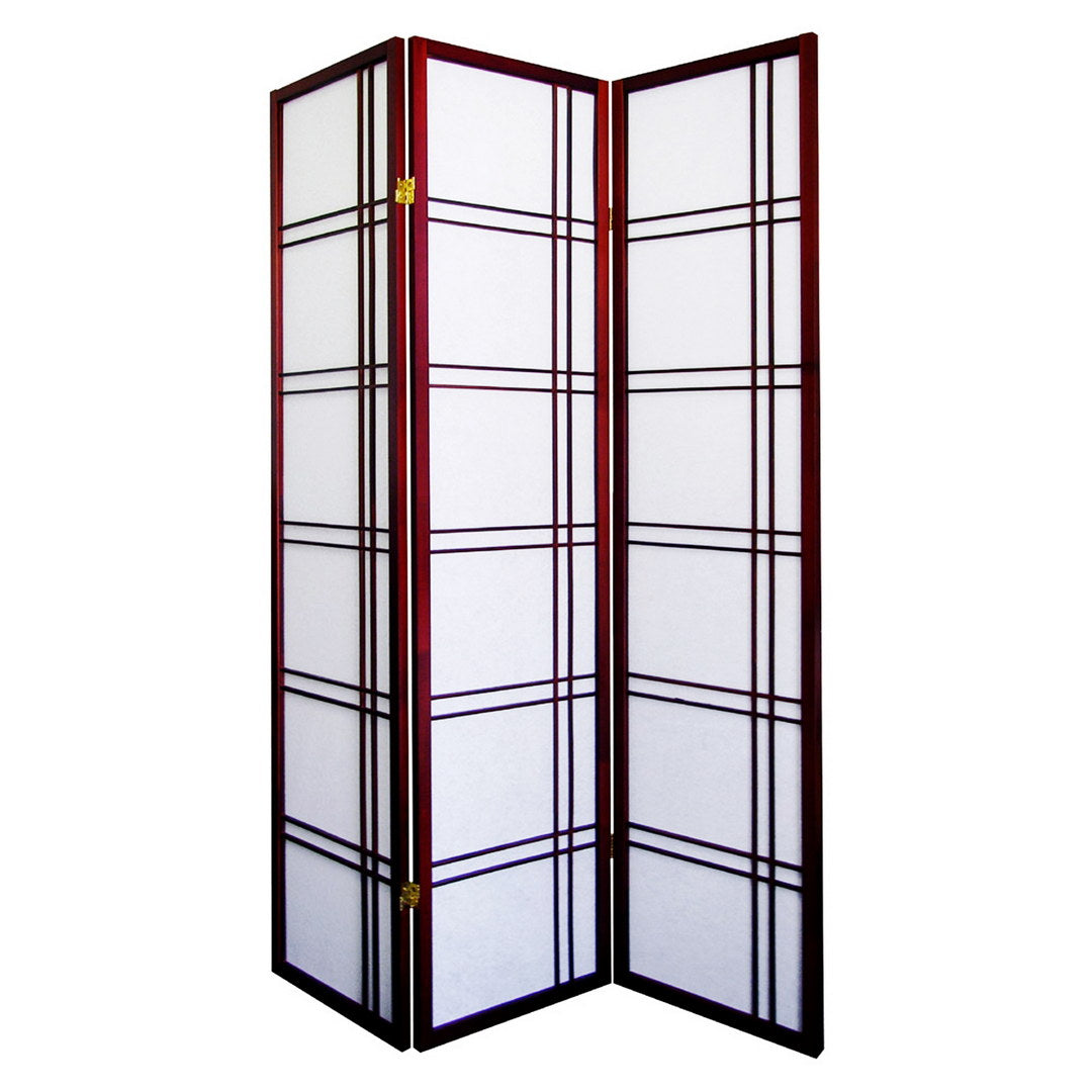 70" Tall 3-Panel Screen / Room Divider "Girard" with Cherry finish
