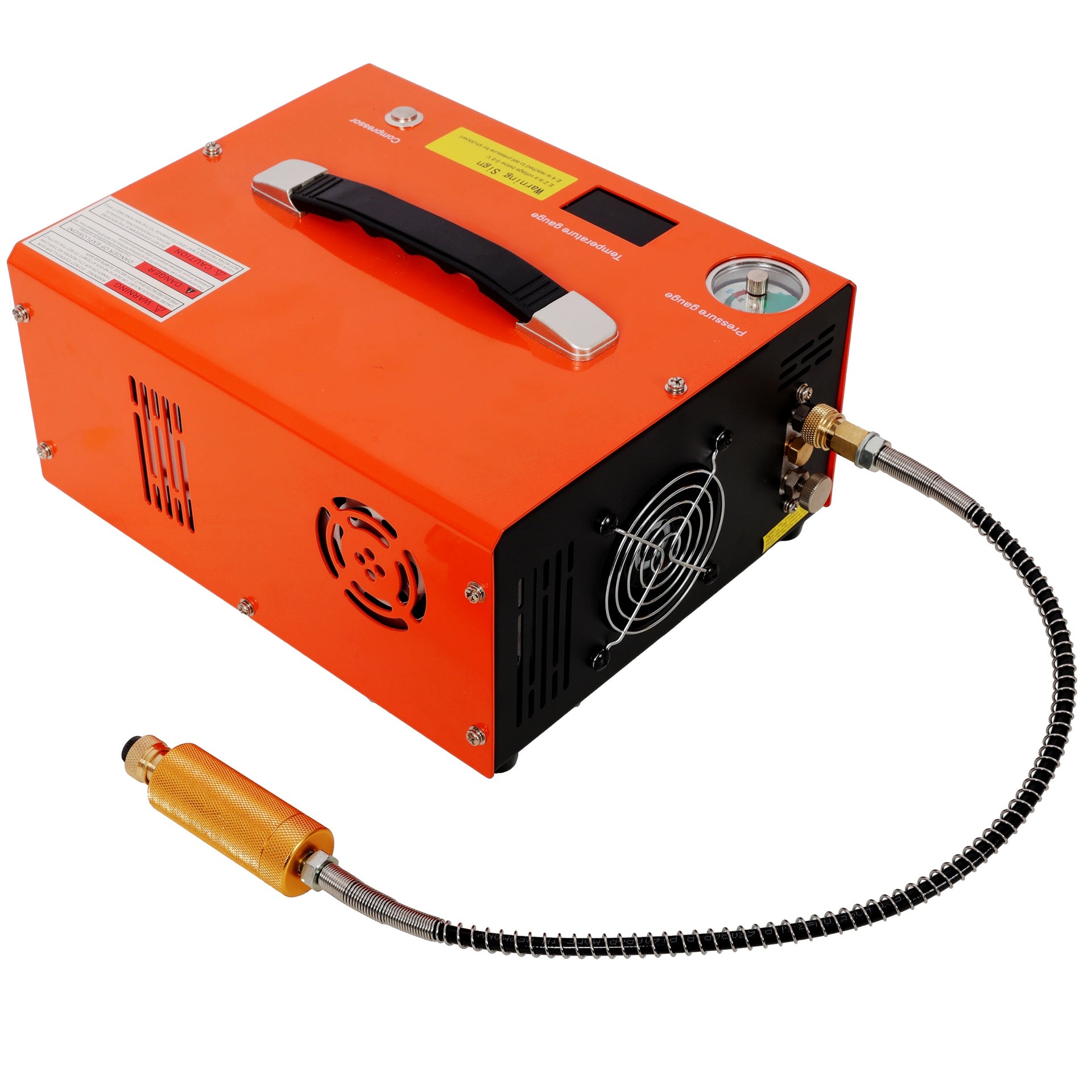 PCP Air Compressor, 4500PSI Portable PCP Airgun Compressor with Built-in Converter, Auto-Stop DC12V/AC120V Oil & Water-Free Paintball Tank Compressor Pump for Air Rifle, Diving Bottle