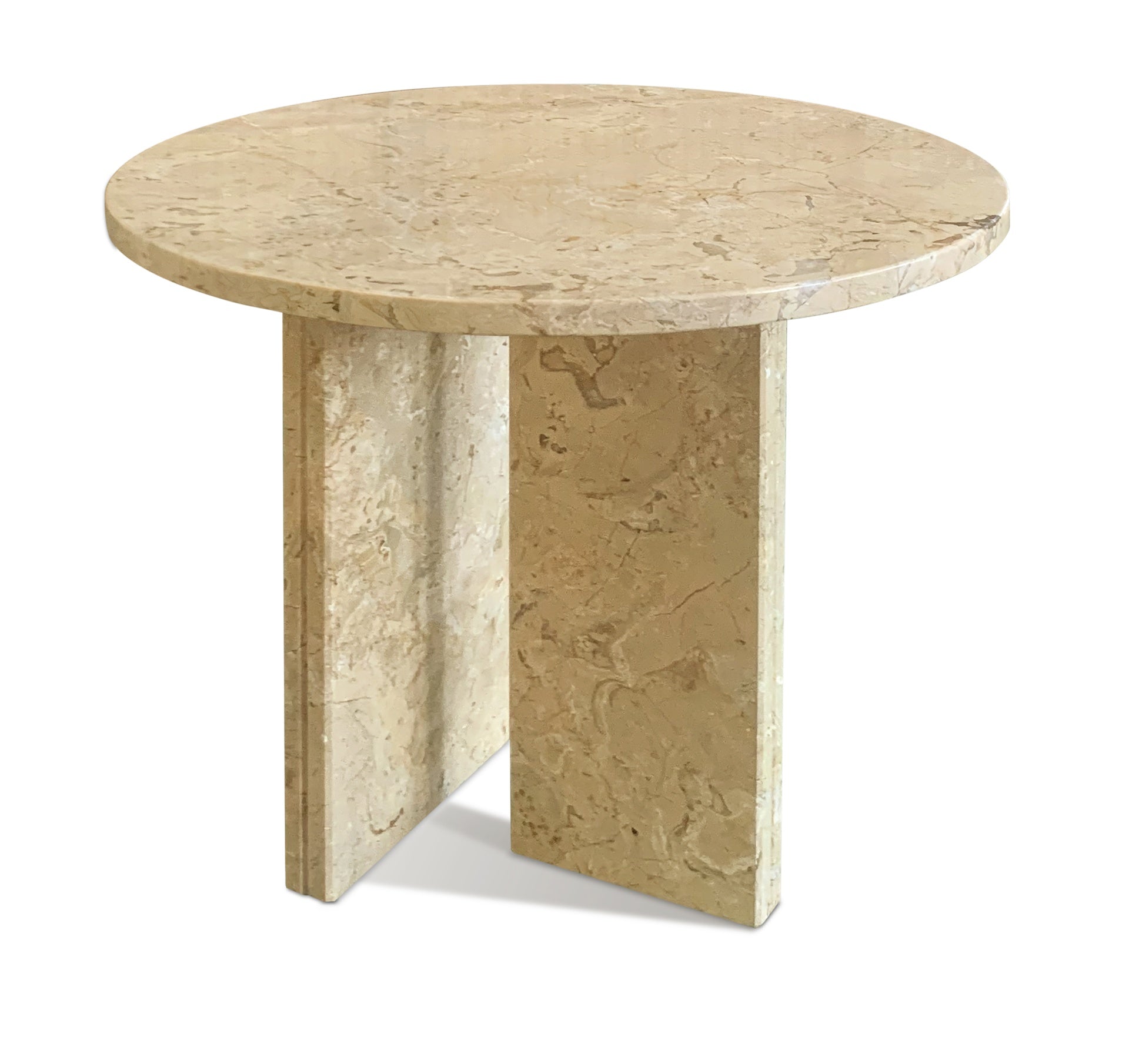 Gold Yellow Beige natural marble coffee table, small table,living room table, natural stone, Ø17.7 h15.8 Inch/Ø45 h40 cm, genuine marble, real marble