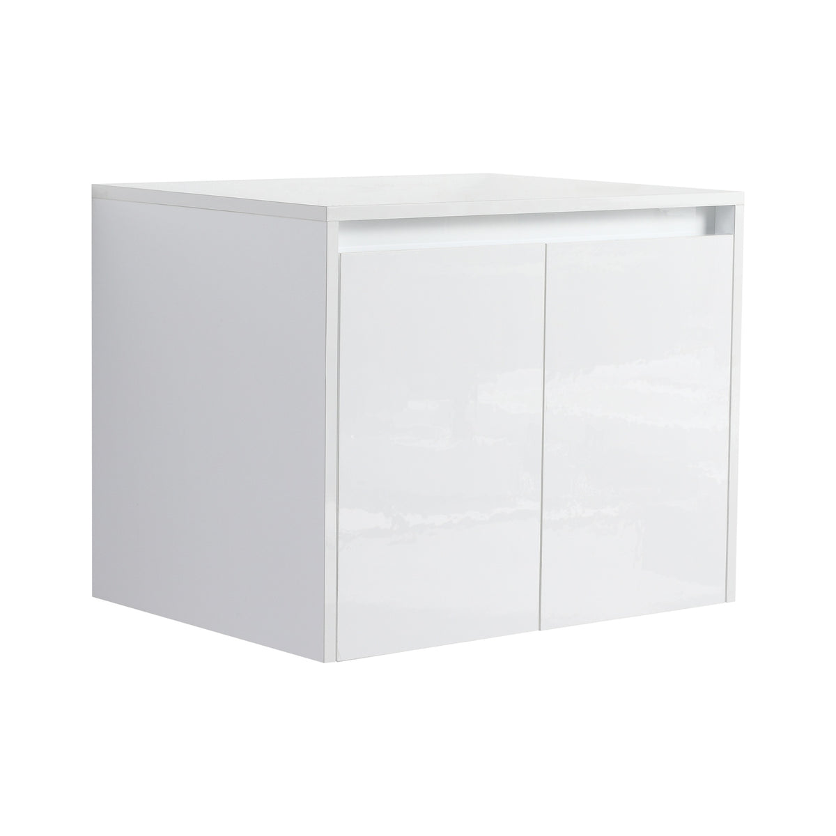 24" Bathroom Wall Cabinet, 2-Soft Close Doors, Float Mounting Design,Glossy White,(KD-Packing)