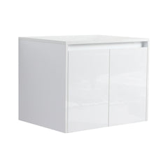 24" Bathroom Wall Cabinet, 2-Soft Close Doors, Float Mounting Design,Glossy White,(KD-Packing)