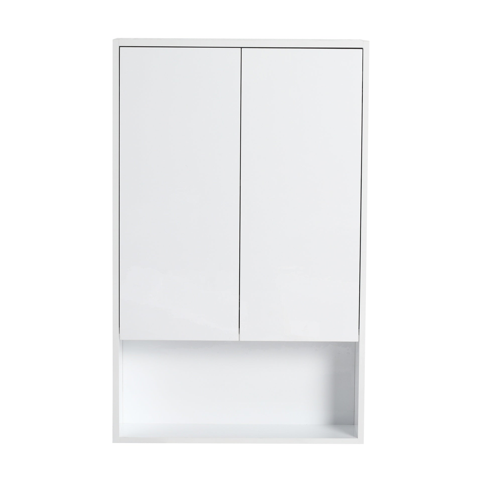 24" Bathroom Wall Cabinet, Soft Close Doors, Float Mounting Design,Glossy White,(KD-Packing)