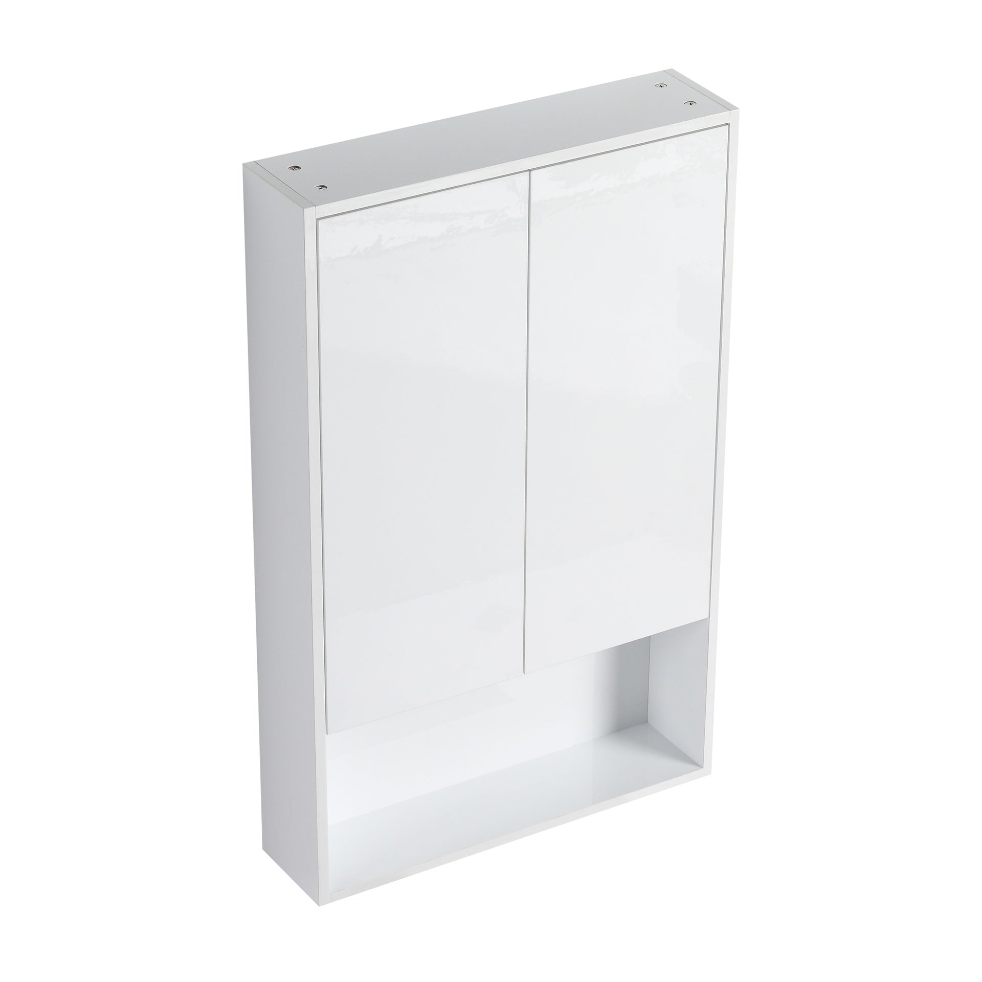 24" Bathroom Wall Cabinet, Soft Close Doors, Float Mounting Design,Glossy White,(KD-Packing)