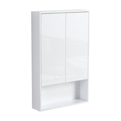 24" Bathroom Wall Cabinet, Soft Close Doors, Float Mounting Design,Glossy White,(KD-Packing)