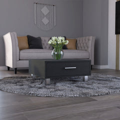 Beijing Coffee Table, One Drawer, Four Legs  -Black