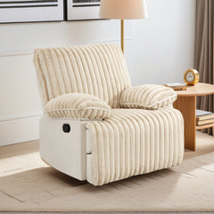 Manual Reclining Loveseat, Corduroy Recliner Sofa with Hidden Cup Holders, Recliner Couch for Living Room Home Theater, Beige