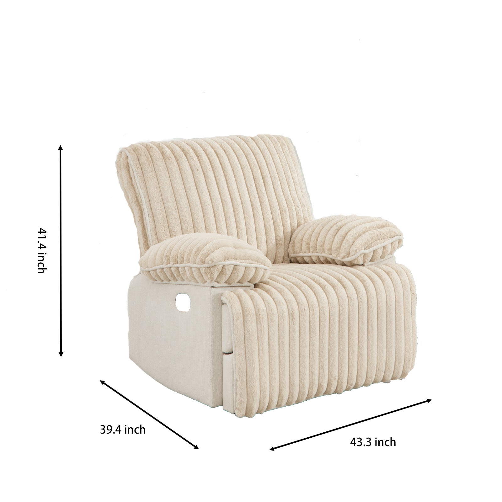 Manual Reclining Loveseat, Corduroy Recliner Sofa with Hidden Cup Holders, Recliner Couch for Living Room Home Theater, Beige