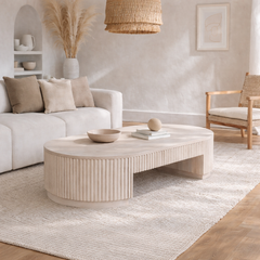 White Washed Solid Wood Coffee Table