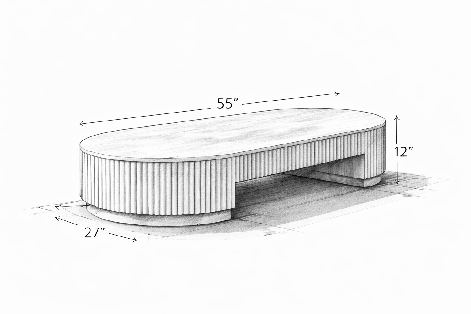 White Washed Solid Wood Coffee Table