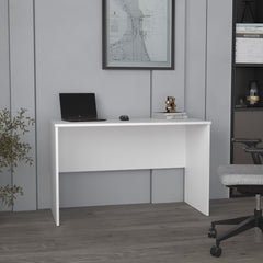 Malibu 47" Wide Study Desk White  Modern Simple Computer & Laptop Table Dining Table for Bedroom, Living Room, Home and Office, Kitchen White