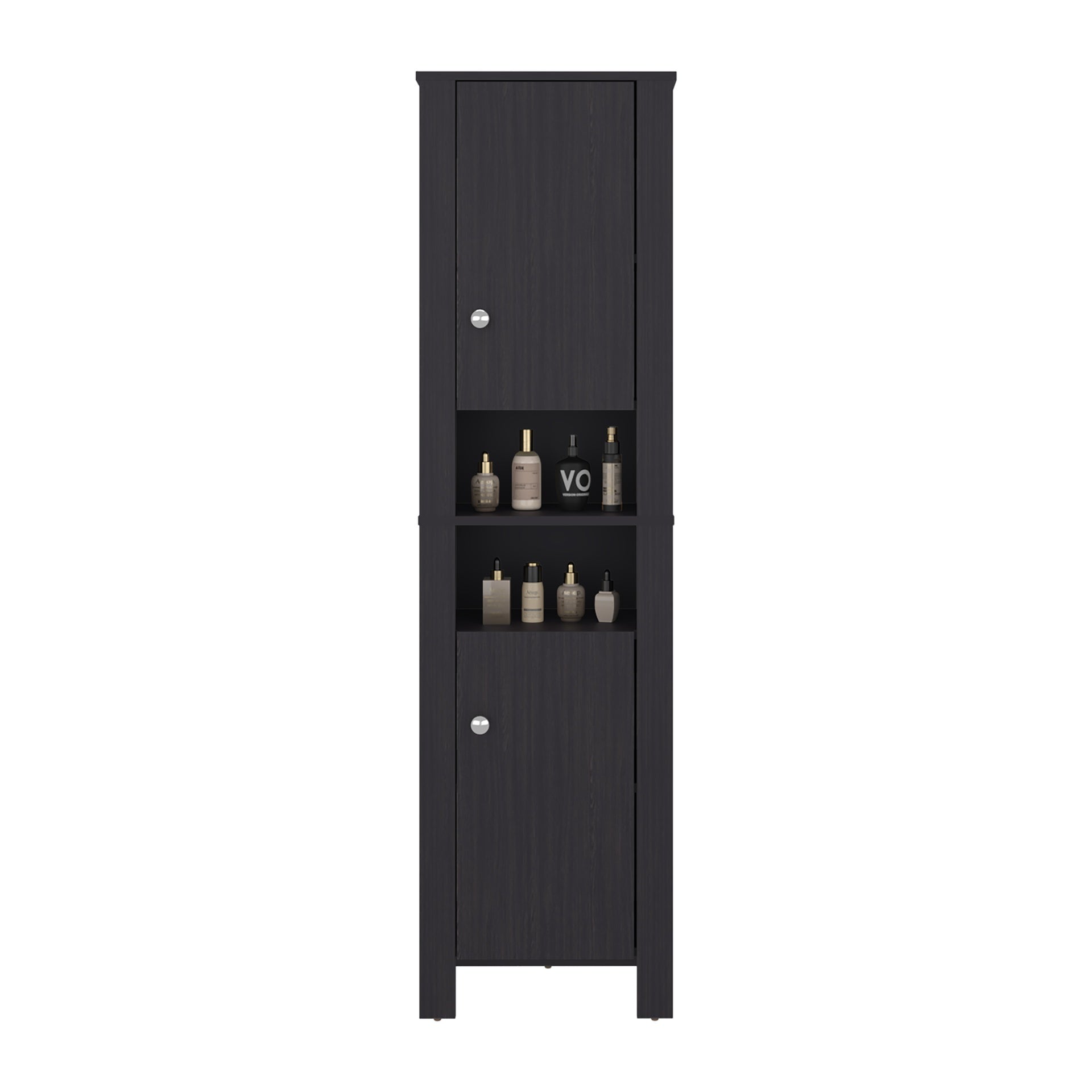Vanessa Bathroom Cabinet with Auxiliary Storage Modern Freestanding Organizer, Space-Saving Bathroom Storage
