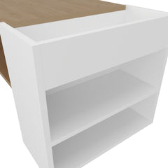 Arion Modern Coffee Table with Open Shelf Storage and One Big Drawer, Two-Tone Living Room Center Table with Wide Top Surface