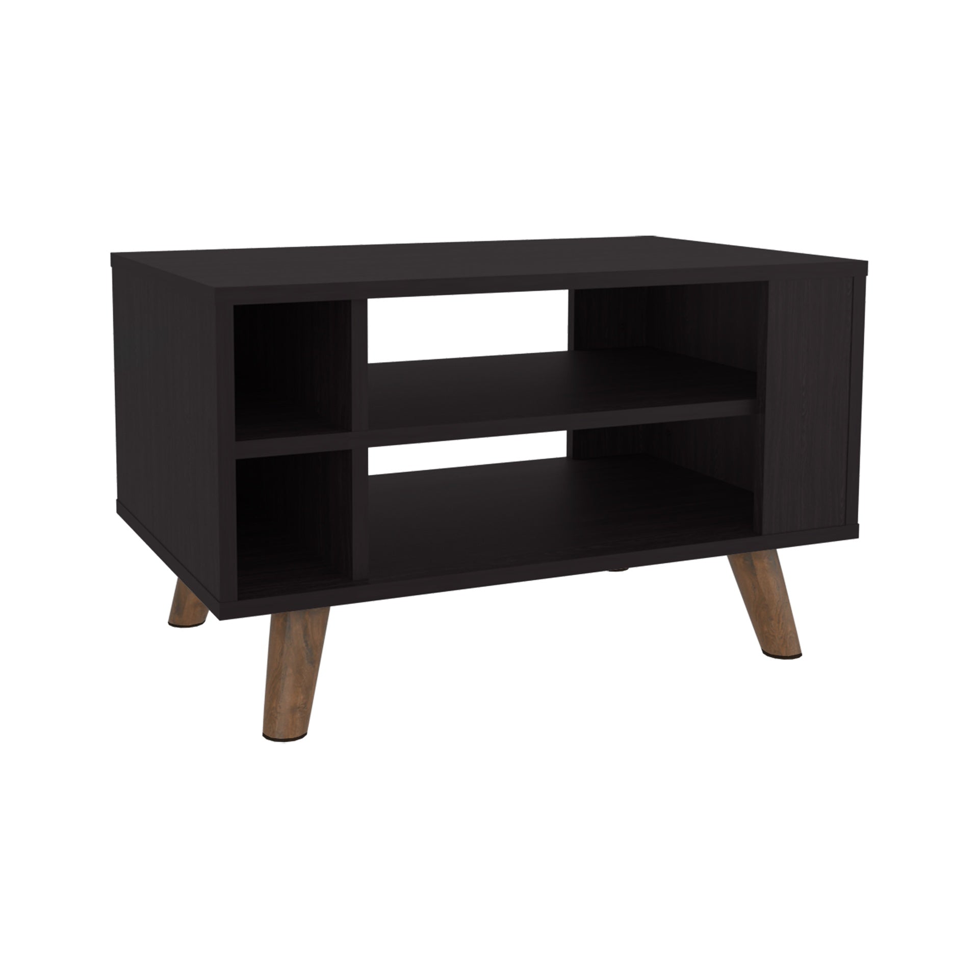 Shawnee Coffee Table with Two Spacious Open Storage Shelves and Rectangular Modern Design, Functional Living Room Center Table