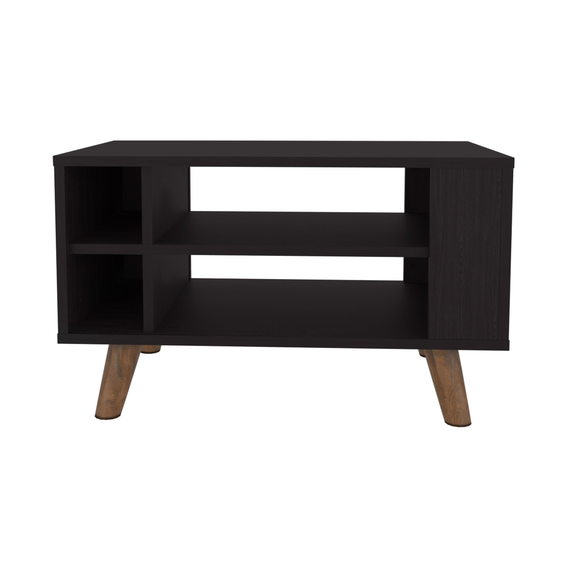 Shawnee Coffee Table with Two Spacious Open Storage Shelves and Rectangular Modern Design, Functional Living Room Center Table