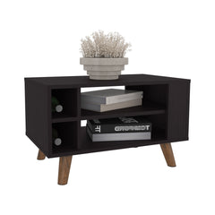 Shawnee Coffee Table with Two Spacious Open Storage Shelves and Rectangular Modern Design, Functional Living Room Center Table