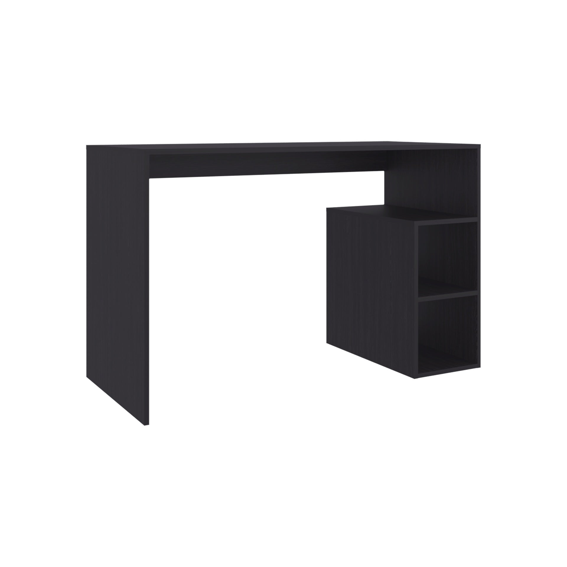 Solid Wide Writing Desk with 3 side Open Storage Shelves, Top Workspace, Freestanding Computer Desk for Home Office, Bedroom or Living Room