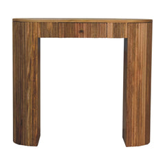 Solid Wood Soba Straight Console Table, 1-Drawer, Light Brown