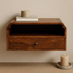Artisan Furniture Solid Wood Avora Wall-Mounted Chestnut Bedside