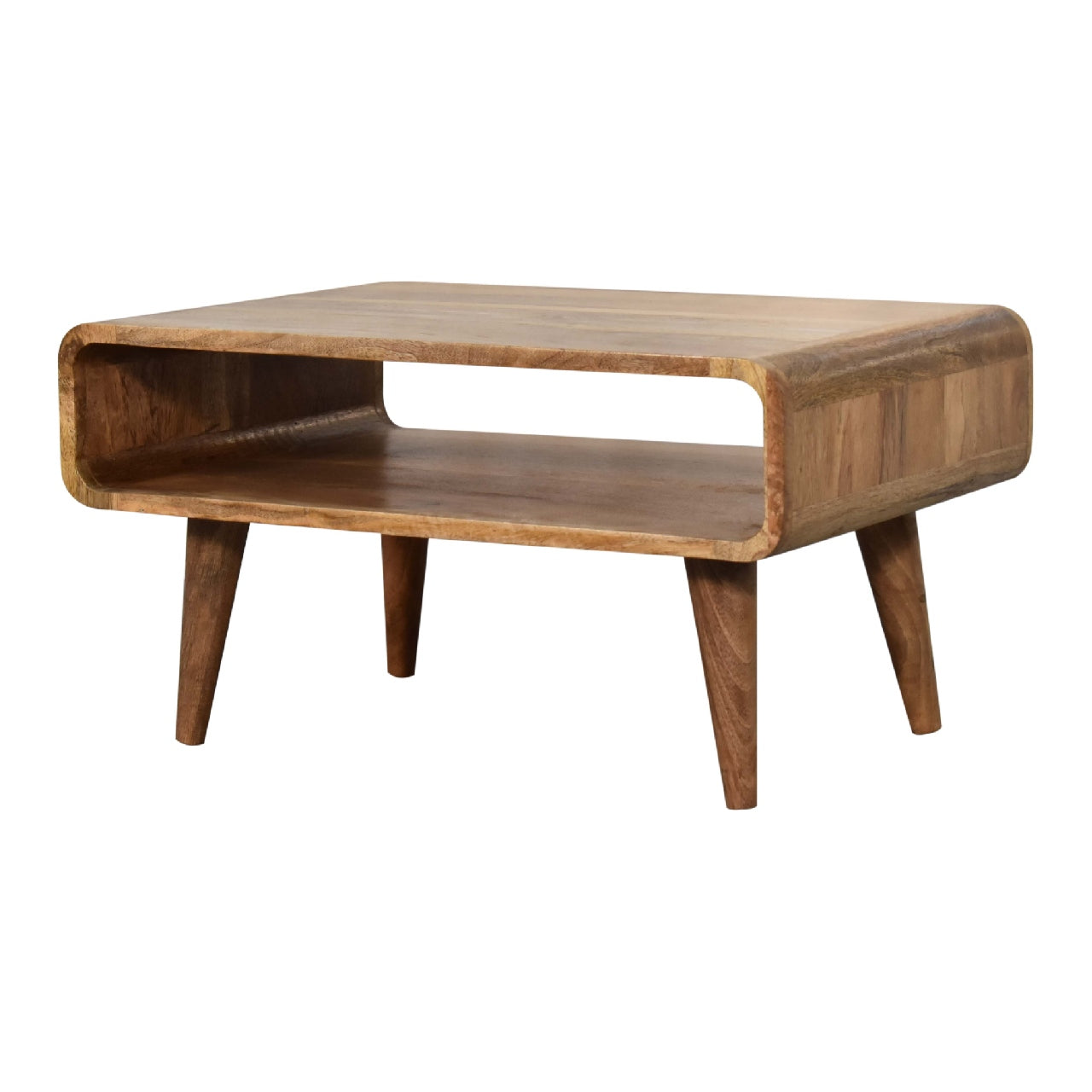 Solid Wood Media Unit, Open Slot, Oak-ish, Light Brown