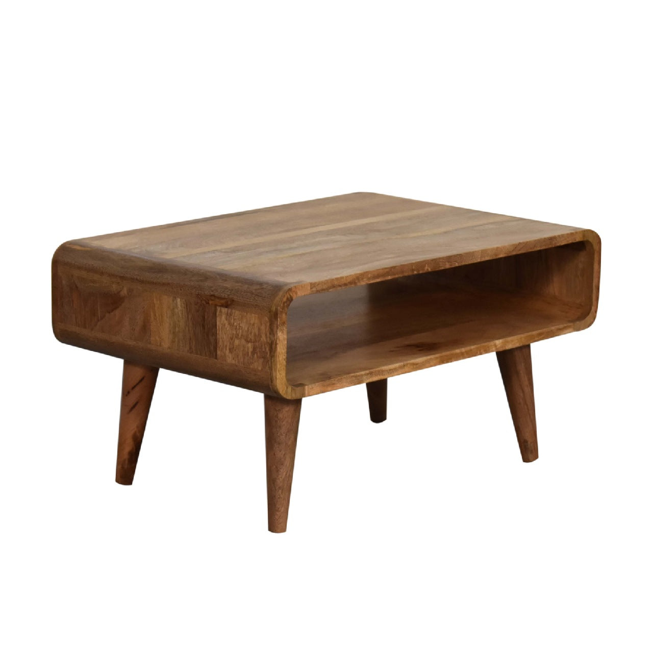 Solid Wood Media Unit, Open Slot, Oak-ish, Light Brown