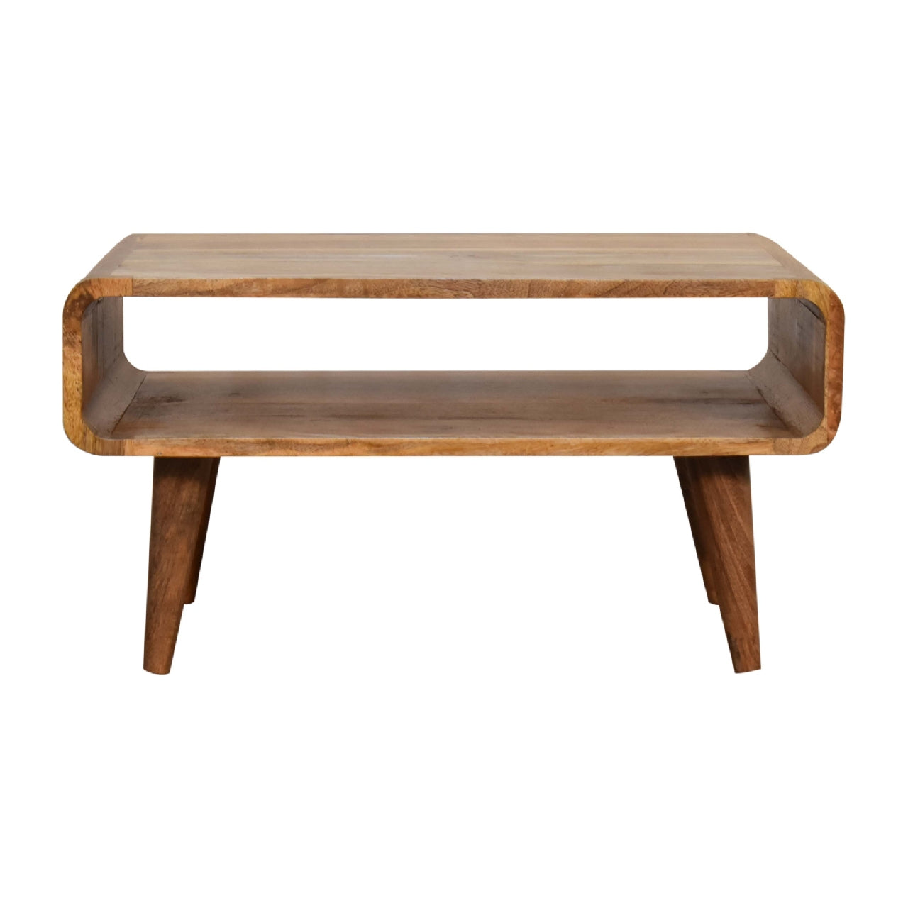 Solid Wood Media Unit, Open Slot, Oak-ish, Light Brown
