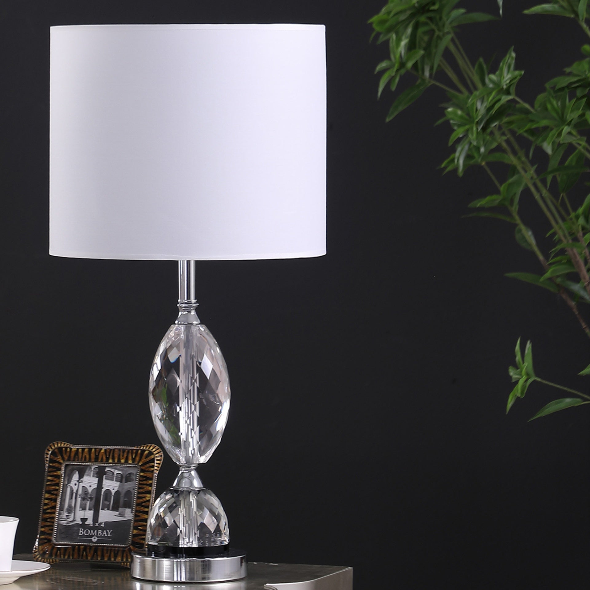 23.75" In Georgia Pear Cut-Crystal Modern Table Lamp