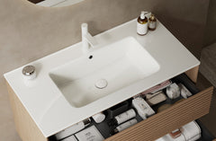 BRON 36" Bathroom Countertop with  White Ceramic Basin, NO Cabinet (90B)