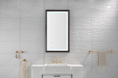 40 x 24 Inch LED Bathroom Mirror with Aluminum Frame, Wall Mounted Vanity Mirror, Anti-Fog, Memory, 3 Colors, Stepless Dimmable