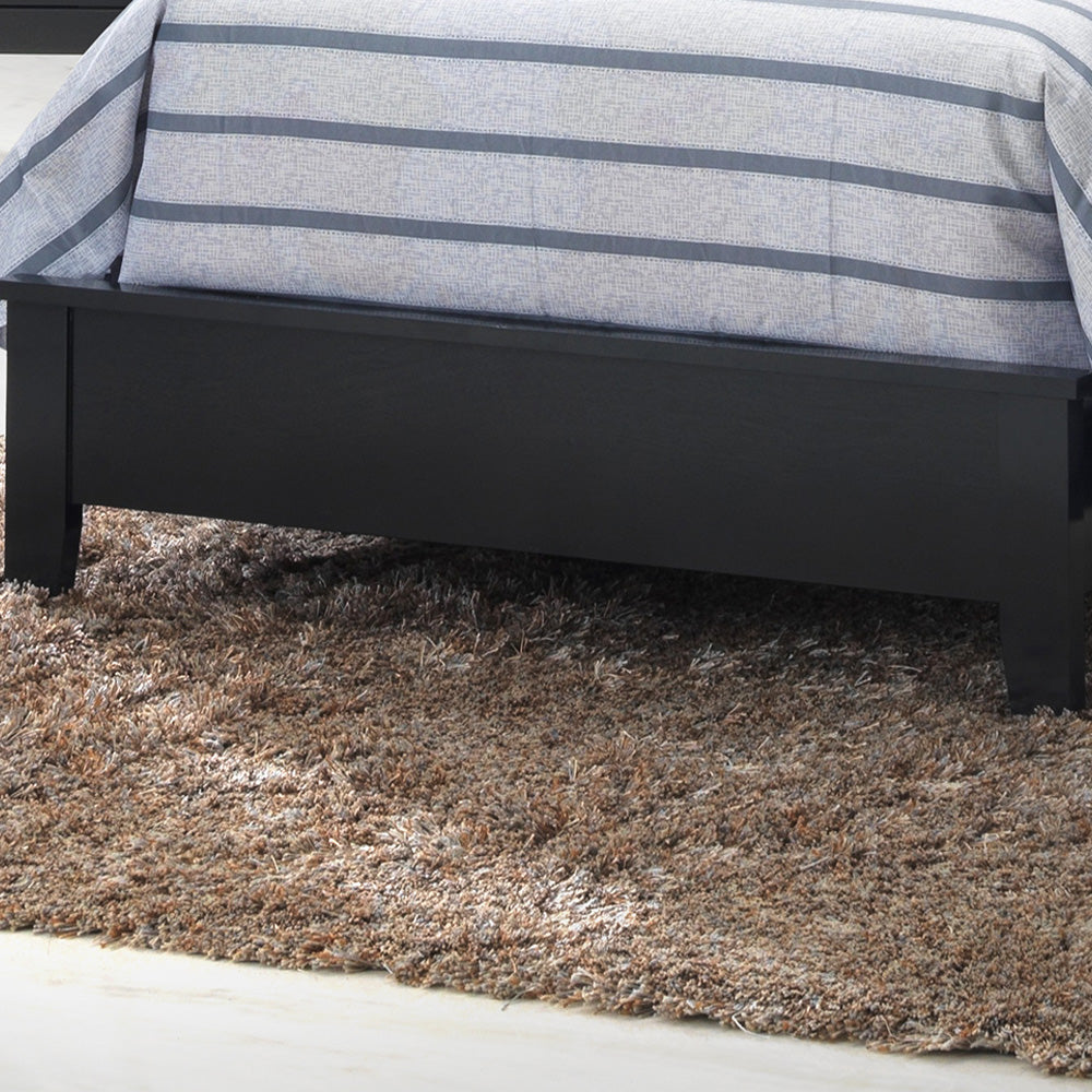 Chic Transitional Twin Bed In Black
