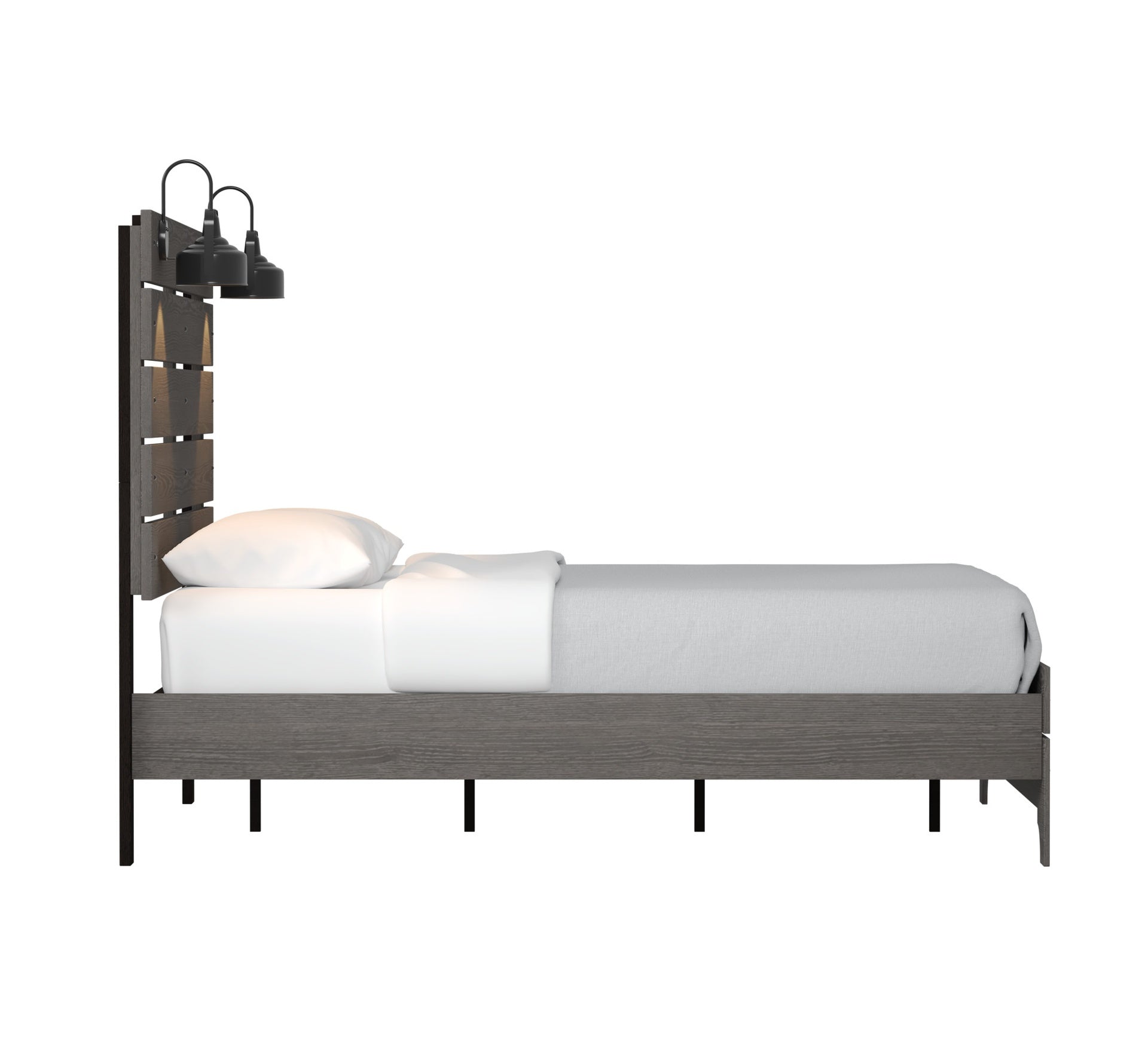 Brown King Bed With Lights