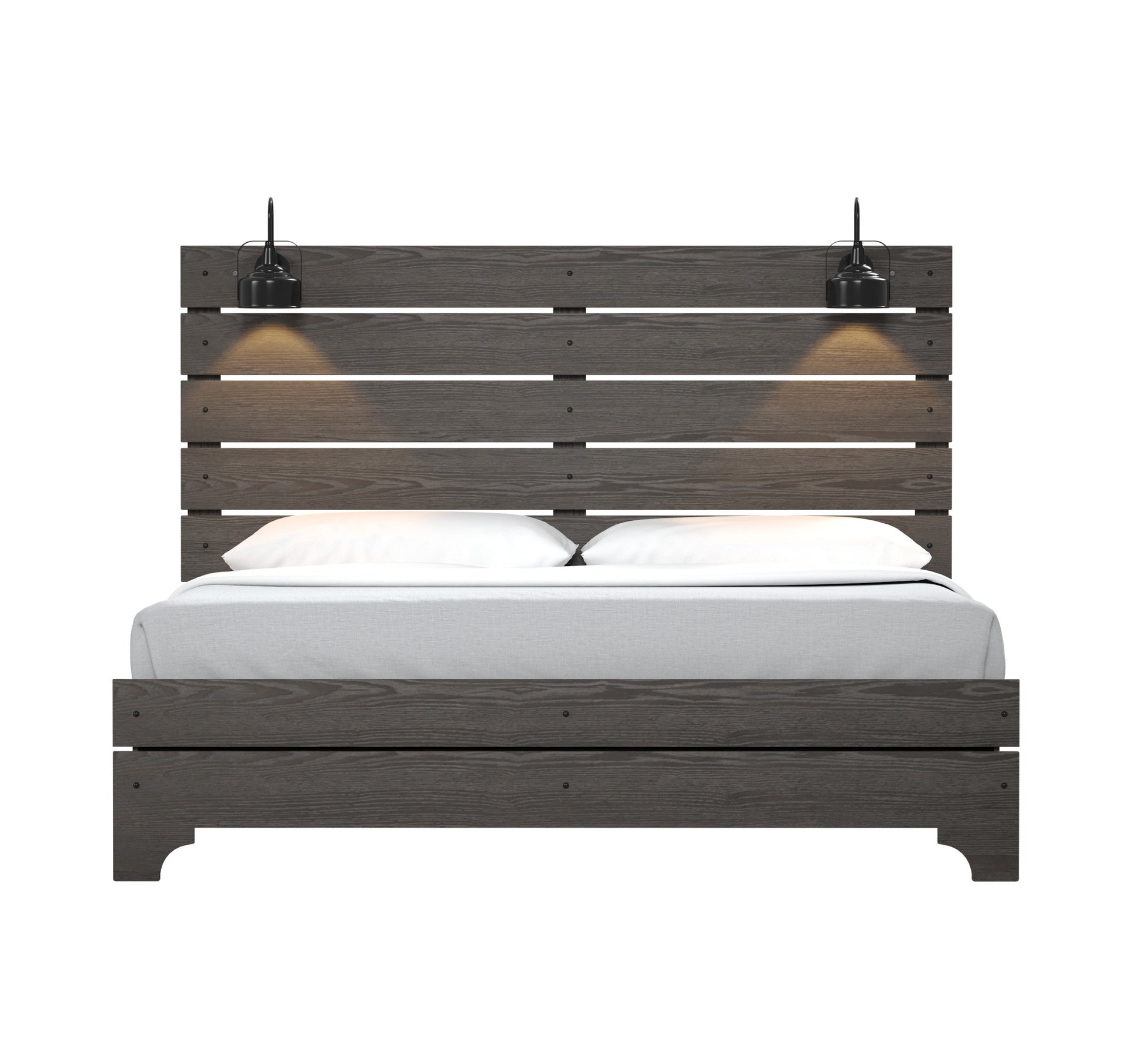 Brown King Bed With Lights