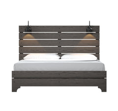 Brown King Bed With Lights