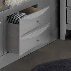 Contemporary Silver Champagne King Storage Bed